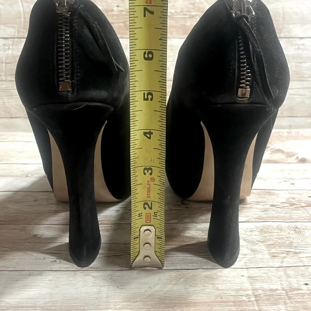 Miu Miu Black Suede Sculptural Heels